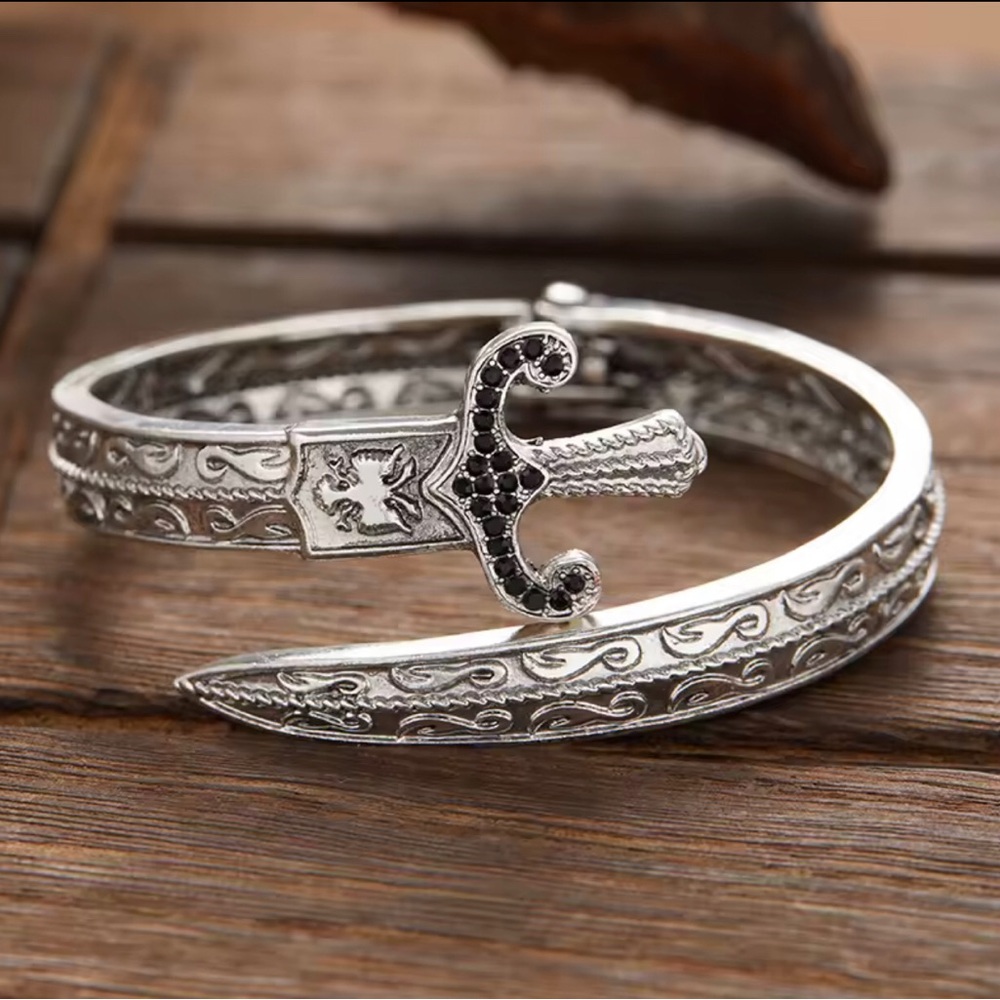 Stainless steel Sword Hilt Cuff Bracelet